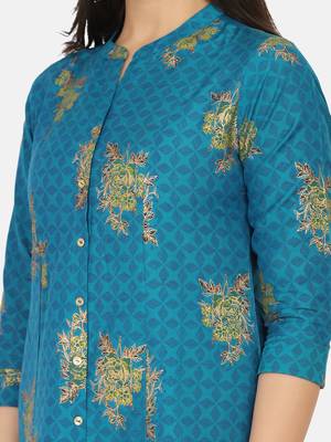 Blue Gold Printed Kurta 12