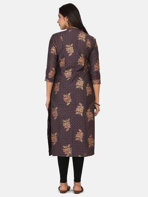 Purple Gold Printed Kurta 9