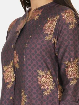 Purple Gold Printed Kurta 11