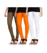 Green COTTON plain stitched Leggings