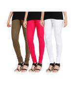 Green COTTON plain stitched Leggings