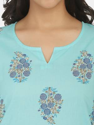 Blue Printed Kurta And Bottom 9