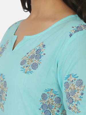 Blue Printed Kurta And Bottom 10