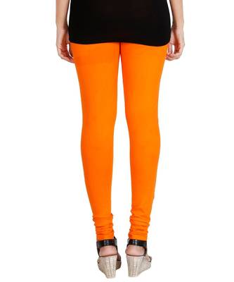 Yellow COTTON plain stitched Leggings 3
