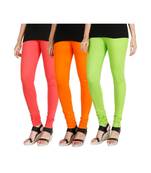 Pink COTTON plain stitched Leggings