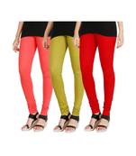 Pink COTTON plain stitched Leggings