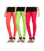 Pink COTTON plain stitched Leggings