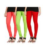 Pink COTTON plain stitched Leggings