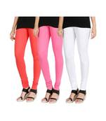 Pink COTTON plain stitched Leggings