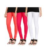 Pink COTTON plain stitched Leggings