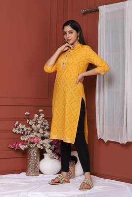 Yellow Printed Kurta 2
