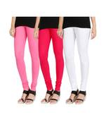 Pink COTTON plain stitched Leggings