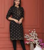 Black Printed Kurta