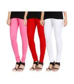 Pink COTTON plain stitched Leggings