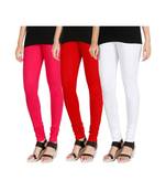 Pink COTTON plain stitched Leggings