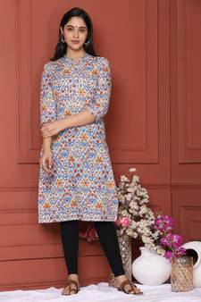 BLUE PRINTED KURTA