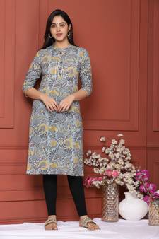 AQUA PRINTED KURTA