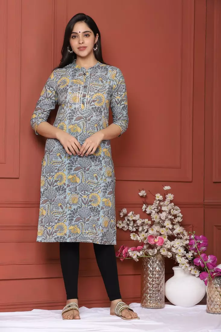AQUA PRINTED KURTA