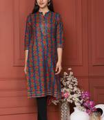 BLUE PRINTED KURTA