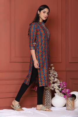 Blue Printed Kurta 2