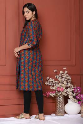 Blue Printed Kurta 3