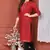RED PRINTED KURTA