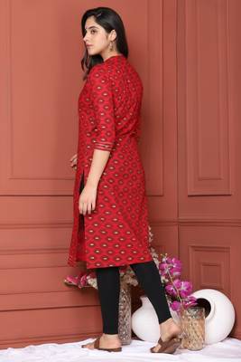 Red Printed Kurta 5