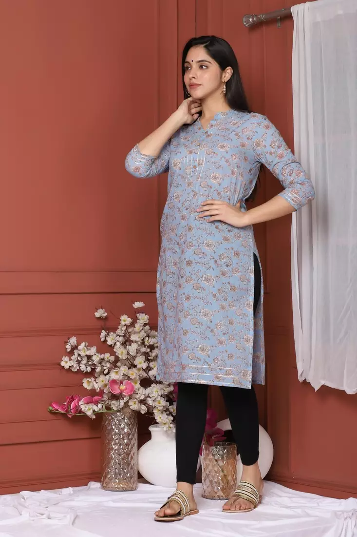 BLUE PRINTED KURTA