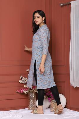 Blue Printed Kurta 2