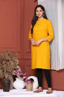 MUSTARD SOLID KURTA