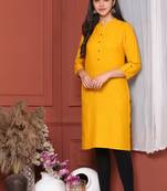 MUSTARD SOLID KURTA