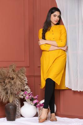Mustard Solid Kurta 3