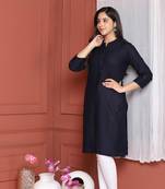 BLACK SOLID KURTA