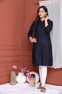 Black Solid Kurta 1