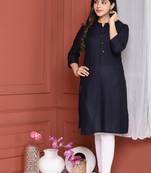 Black Solid Kurta