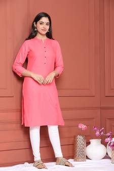 PEACH SOLID KURTA