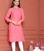 PEACH SOLID KURTA
