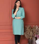 SEA GREEN SOLID KURTA