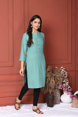 Sea Green Solid Kurta 2