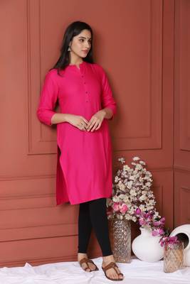 Pink Solid Kurta 1