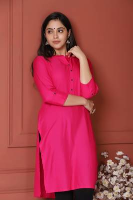 Pink Solid Kurta 2
