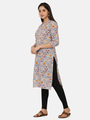 Blue Printed Kurta 5