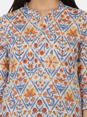 Blue Printed Kurta 8