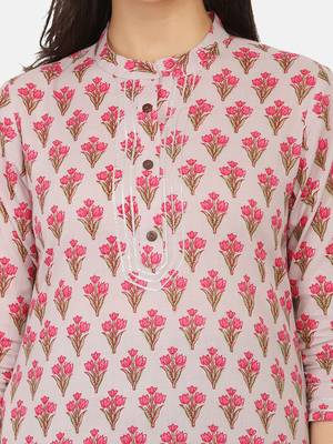 Grey Printed Kurta 5