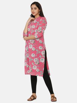 Pink Printed Kurta 5