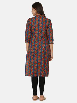 Blue Printed Kurta 4