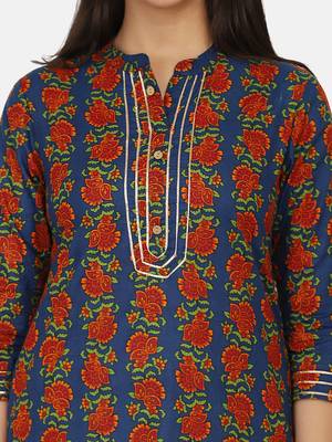 Blue Printed Kurta 5