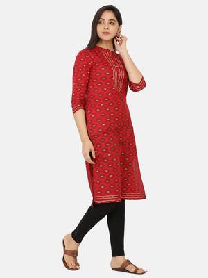 Red Printed Kurta 8
