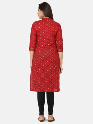 Red Printed Kurta 9