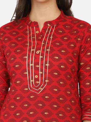 Red Printed Kurta 10